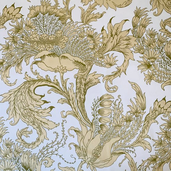 8.7 Yds Free Spirit Designer Vicki Payne Green White Awning Cabana Stripe Fabric - Picture 4 of 4